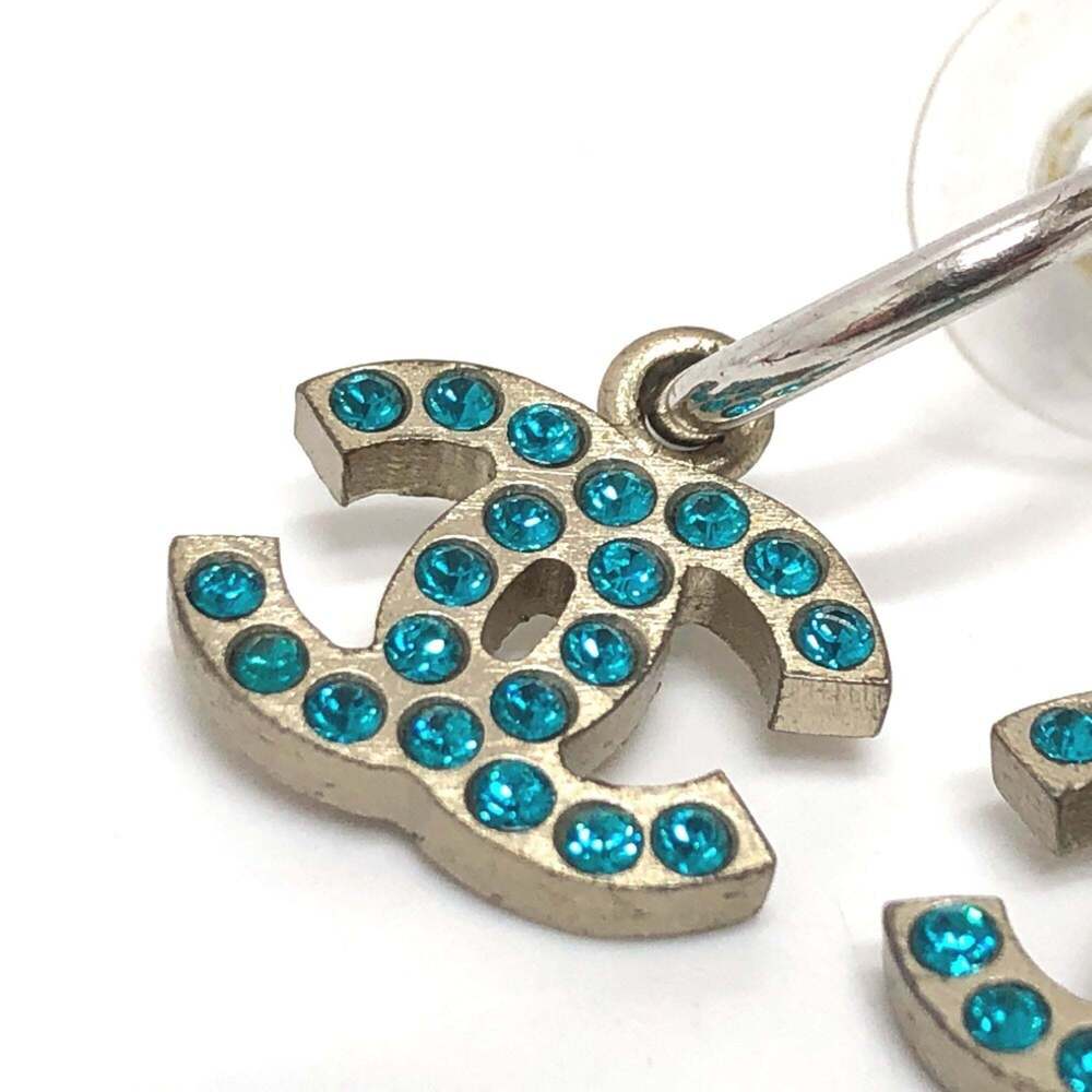 CHANEL Authentic Silver Logo Earrings - Picture 3 of 6